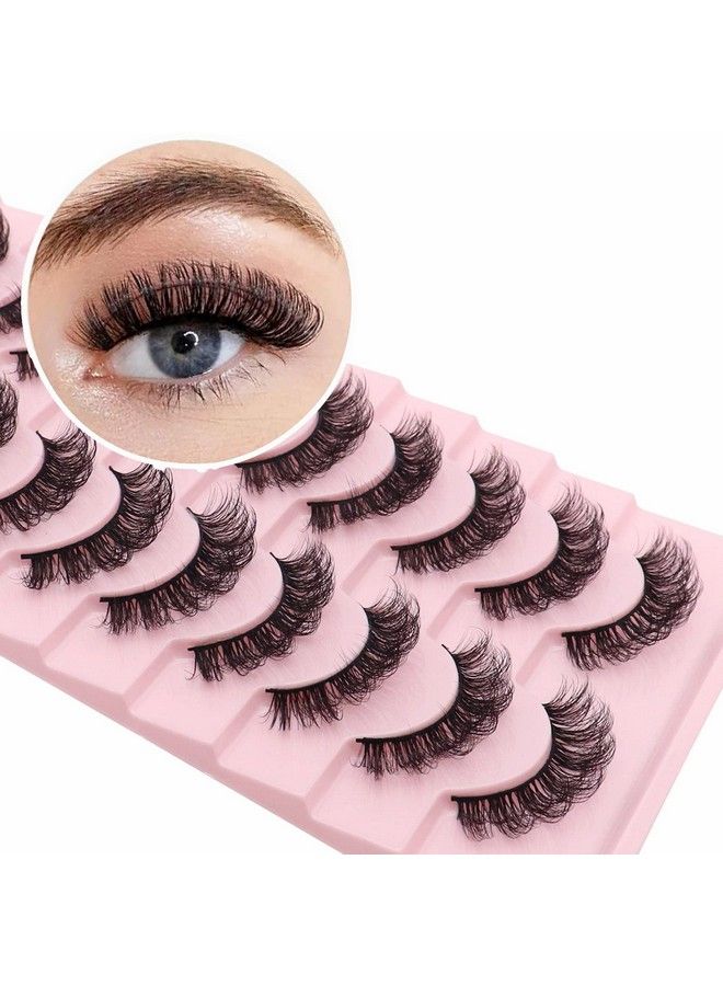 Losha Eyelashes Russian Strip Lashes Wispy Cute False Eyelashes Natural Look Like Lash Extension 10 Pairs One Pack (D03) - Image 3