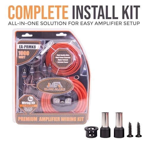 Elite Audio Premium Series 8-Gauge Amp Kit - 1000W Max Power, Copper Clad Aluminum Wire, Triple-Shielded RCA Cables, High-Power Capacity, Mini-ANL Fuse Holder, Car Amplifier Install Kit - EA-PRMK8 - Image 2