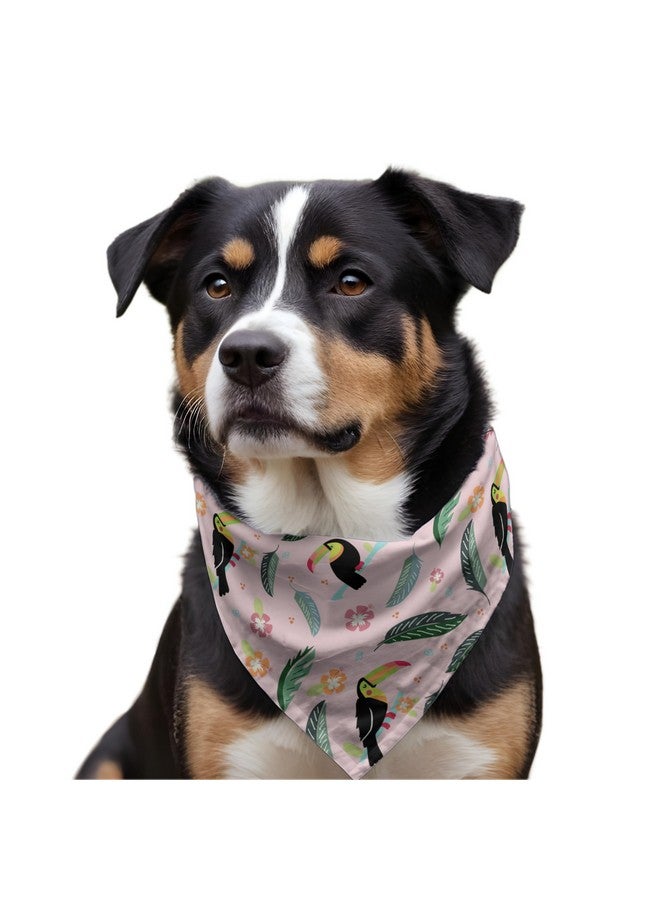 W Brings Toucan Soaked In Pink Dog Bandana/Dog Scarf | This Beautiful Gorgeous Design Dog Bandana Scarf Is Perfect Styling Accessory For Dogs Large, Medium & Small. One Size Fits All. - Image 4