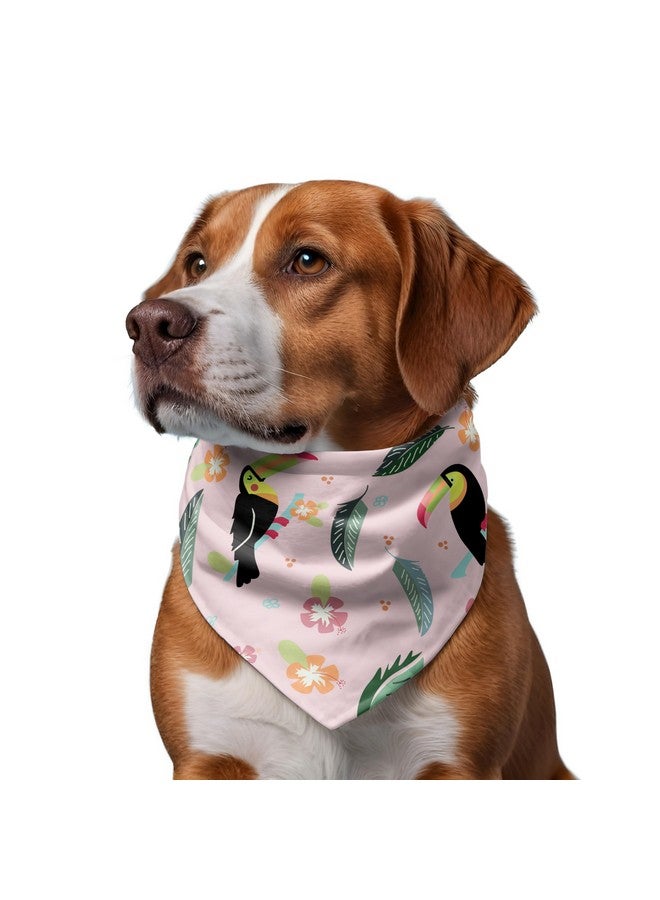 W Brings Toucan Soaked In Pink Dog Bandana/Dog Scarf | This Beautiful Gorgeous Design Dog Bandana Scarf Is Perfect Styling Accessory For Dogs Large, Medium & Small. One Size Fits All. - Image 2