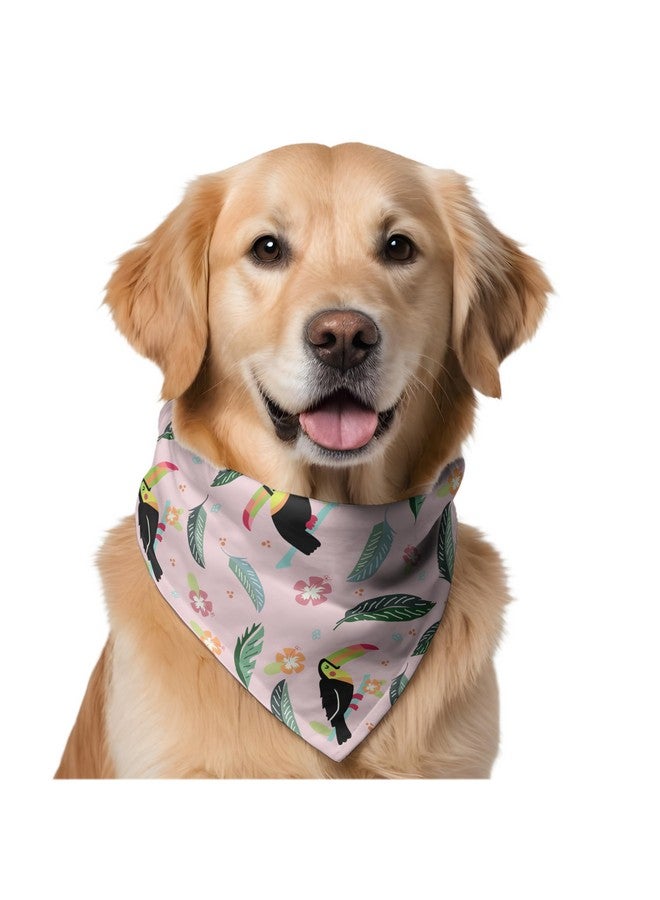 W Brings Toucan Soaked In Pink Dog Bandana/Dog Scarf | This Beautiful Gorgeous Design Dog Bandana Scarf Is Perfect Styling Accessory For Dogs Large, Medium & Small. One Size Fits All. - Image 1