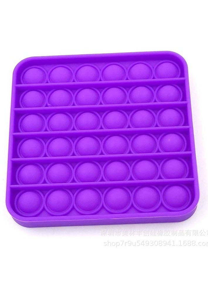 AROAQ Push Pop Bubble Sensory Fidget Toy, Stress Relieve Sensory Decompression Toys, Portable Pressure Silicone Squeeze Sensory Toys For Kids And Adults, (square purple) - Image 1