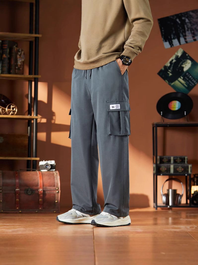 Men'S Pants All-Match Boys 2024 Spring Workwear Sports Pants Men'S Loose Straight Casual Trendy Pants - Image 2