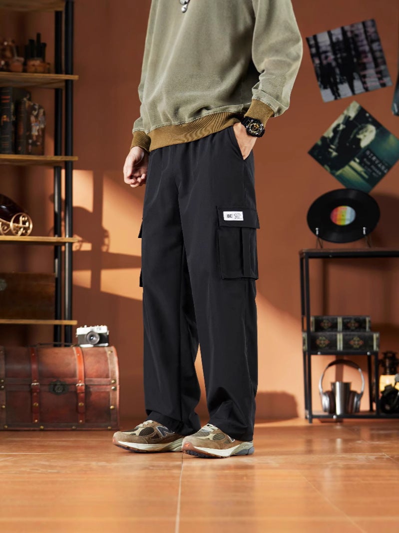 Men'S Pants All-Match Boys 2024 Spring Workwear Sports Pants Men'S Loose Straight Casual Trendy Pants - Image 4
