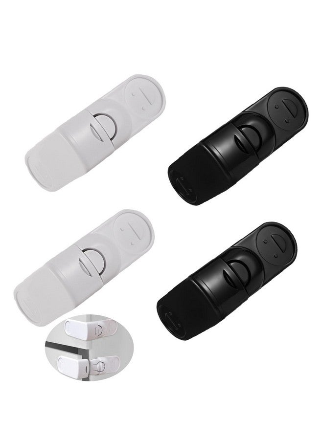 UtySty 4 Pack Drawer Dresser Locks Baby Proofing Adhesive 90 Degree Right Angle Drawer Locks Latches Child Safety Baby Locks for Bedroom Tall Dresser Storage Tower Nightstand Under Desk File Cabinet - Image 1