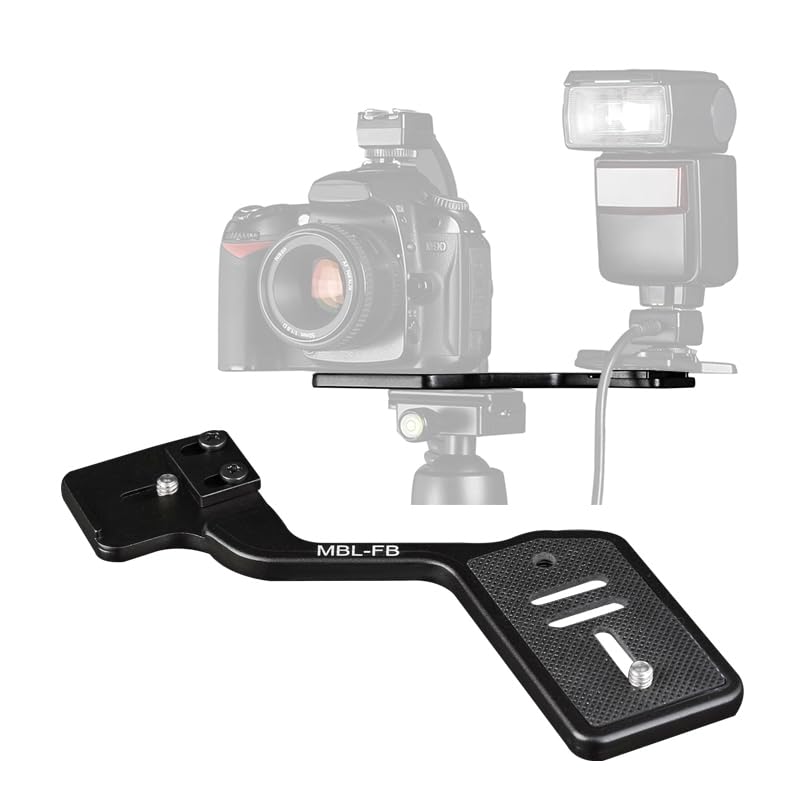 Manbily Camera Flash Brackets, Aluminum Tripod Camera Mount Extension Bar with 1/4" Screw for DSLR LED Light Video Microphone - Image 1