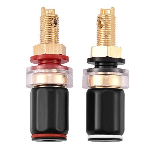 Tangxi 4mm Banana Plug,2 Pcs HiFi Banana Plugs, Welding Copper Terminal for 4mm Banana Socket,Black&Red Banana Jack Binding Post Replacement - Image 1