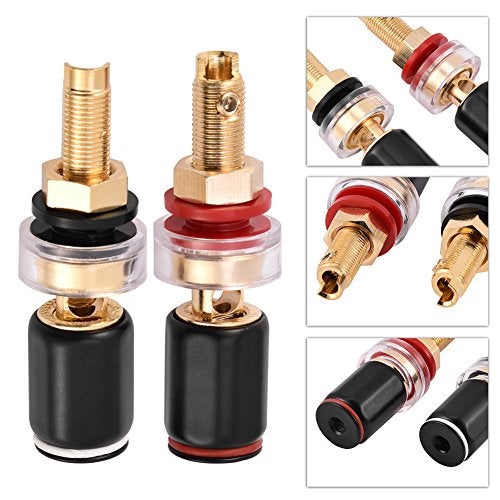 Tangxi 4mm Banana Plug,2 Pcs HiFi Banana Plugs, Welding Copper Terminal for 4mm Banana Socket,Black&Red Banana Jack Binding Post Replacement - Image 4