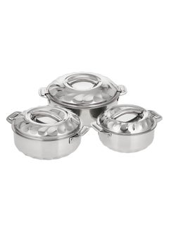 Supermax Stainless Steel Casserole Lightweight Easy to Handle Hotpot with Lid 3Pc Set 1.0L, 1.5L, 2.5L  - Image 1