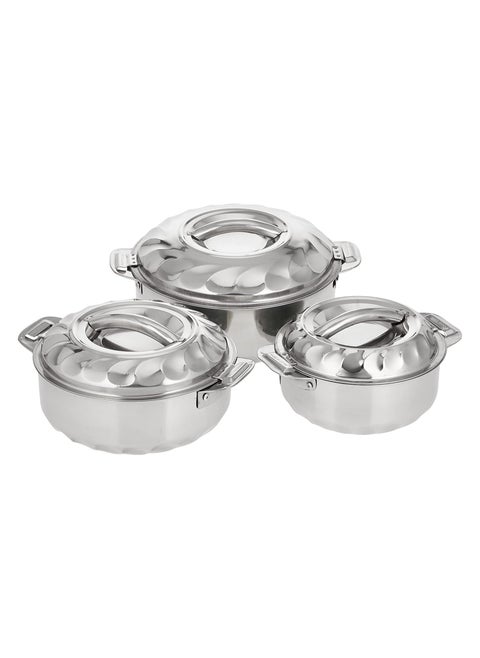 Stainless Steel Casserole Lightweight Easy to Handle Hotpot with Lid 3Pc Set 1.0L, 1.5L, 2.5L