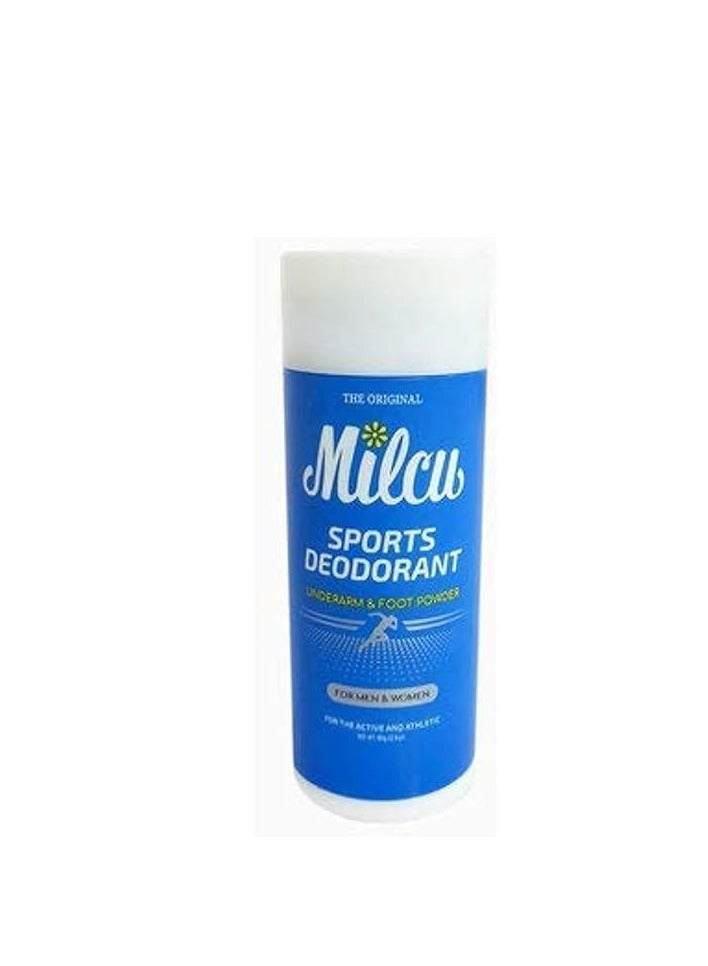 Milcu Sports Deodorant Underarm & Foot Powder - 80 g