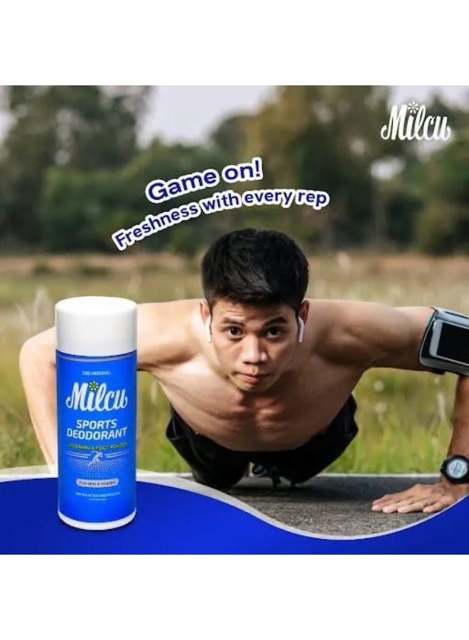 Milcu Sports Deodorant Underarm & Foot Powder - 80 g - Image 4