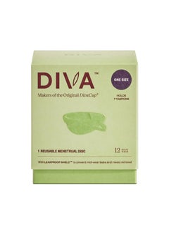 Diva Disc Comfortable, Reusable Menstrual Disc With Leakproof Shield Period Disc For Up To 12 Hours Of Continuous Wear 100% Medical Grade Silicone Holds 7 Tampons Of Flow One Size Fits Most