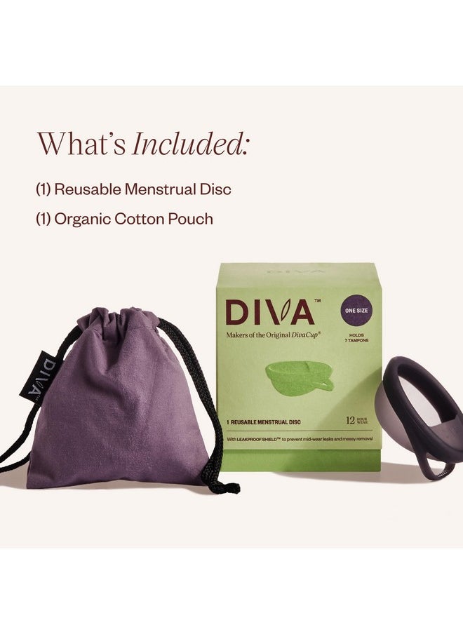 DivaCup - Diva Disc Comfortable, Reusable Menstrual Disc With Leakproof Shield Period Disc For Up To 12 Hours Of Continuous Wear 100% Medical Grade Silicone Holds 7 Tampons Of Flow One Size Fits Most - Image 1