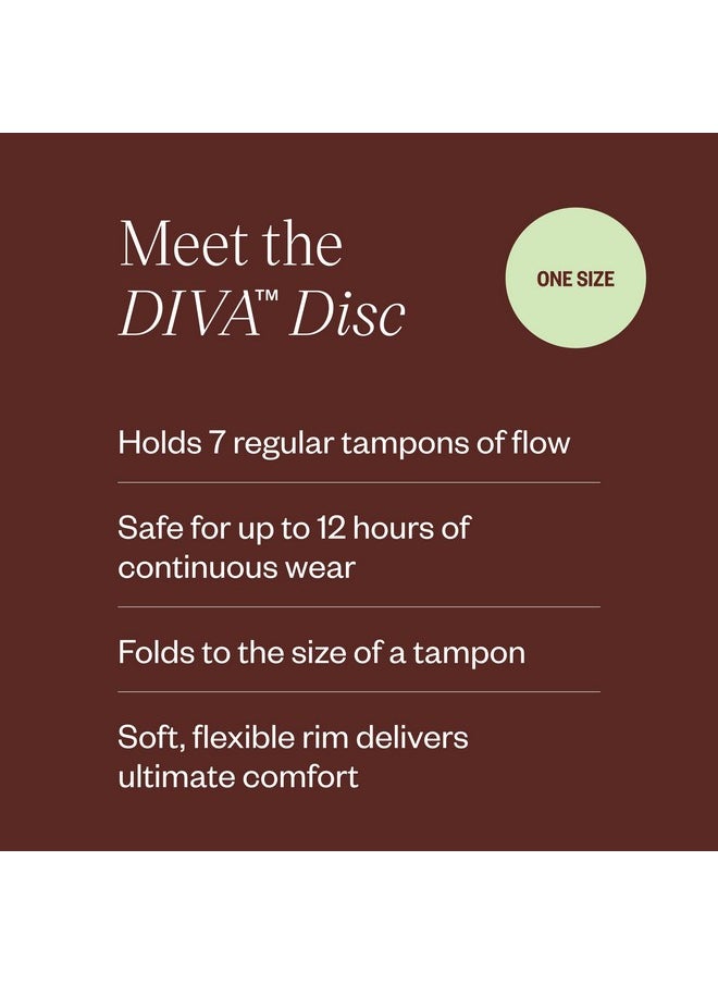 DivaCup - Diva Disc Comfortable, Reusable Menstrual Disc With Leakproof Shield Period Disc For Up To 12 Hours Of Continuous Wear 100% Medical Grade Silicone Holds 7 Tampons Of Flow One Size Fits Most - Image 1