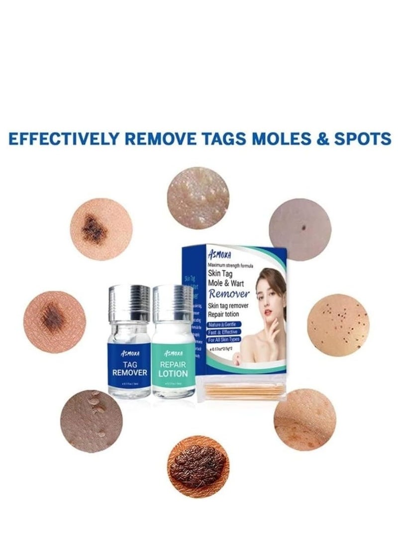ASMOXA Skin Tag and Wart Care Kit (5ml) with Repair Lotion (5ml) - Gentle u0026 Effective Formula with Aloe Vera for Smoother Skin Appearance, Easy to Use for Women - Image 3