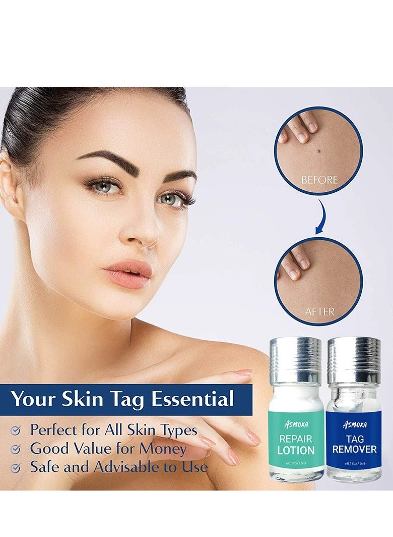 ASMOXA Skin Tag and Wart Care Kit (5ml) with Repair Lotion (5ml) - Gentle u0026 Effective Formula with Aloe Vera for Smoother Skin Appearance, Easy to Use for Women - Image 5