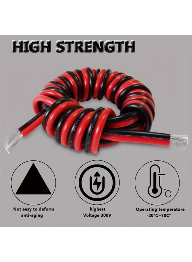 كابل تمديد بطرفين 20AWG بقطر 20 متر (66 قدم)، سلك نحاسي مطلي بالقصدير لإضاءة LED، لون أحمر من PVC، يعمل بجهد 110 فولت إلى 240 فولت. - Image 5