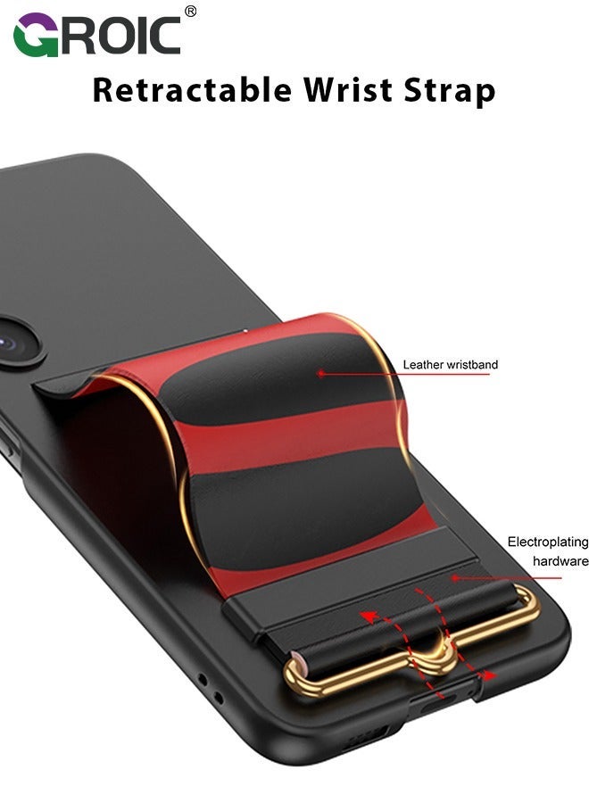 جرويك حافظة هاتف سامسونج جالاكسي S24 بلس بمقبض سيليكون أسود، غطاء صلب مقاوم للصدمات من البولي كربونات، حماية نحيف ورفيع للكاميرا مع حزام جراب ذو ملمس ناعم حريري - Image 2
