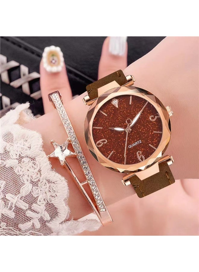 QUARTZ Womens Watch Gifts Set with Bracelet for Lady Female Girls Minimalist Slim Thin Casual Dress Analog Quartz Wrist Watches - Image 1