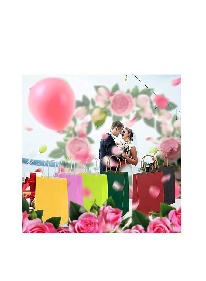 كول بيبي 12 قطعة من أكياس الهدايا متوسطة الحجم من ورق الكرافت مع مقابض لهدايا الحفلات 21 × 27 × 11 سم، ألوان متنوعة ومتعددة الألوان - Image 3