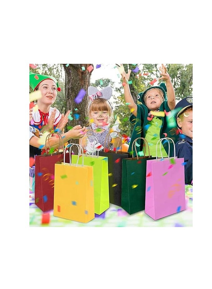 كول بيبي 12 قطعة من أكياس الهدايا متوسطة الحجم من ورق الكرافت مع مقابض لهدايا الحفلات 21 × 27 × 11 سم، ألوان متنوعة ومتعددة الألوان - Image 4