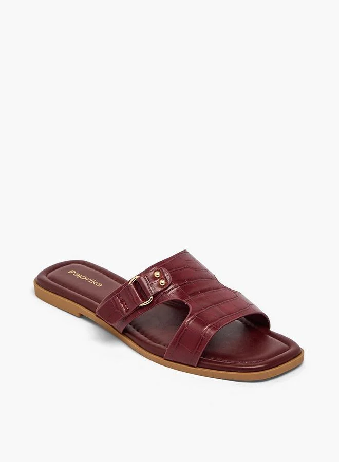 بابريكا Women Buckle Accent Flat Sandals