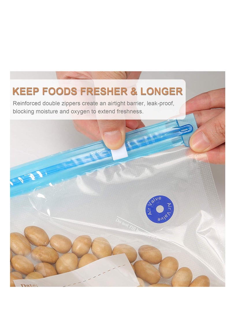 Generic - Set of 10 pcs Vacuum Food Sealer Ziplock Bag With Hand Pump and Sealing Clips - Image 1