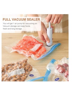 Generic Set of 10 pcs Vacuum Food Sealer Ziplock Bag With Hand Pump and Sealing Clips  - Image 4