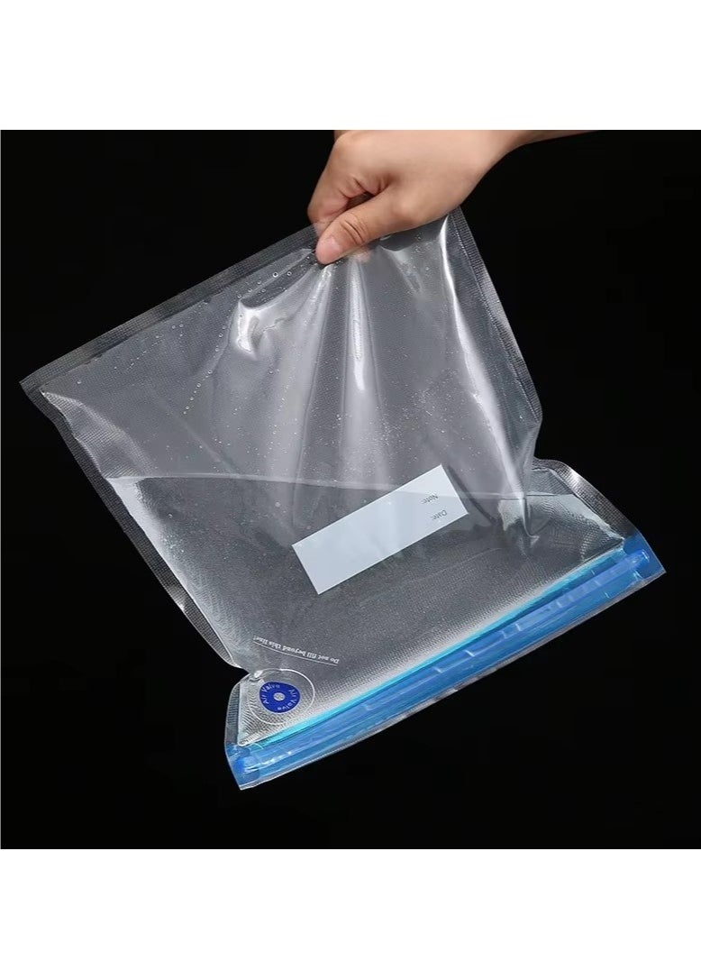 Generic - Set of 10 pcs Vacuum Food Sealer Ziplock Bag With Hand Pump and Sealing Clips - Image 1
