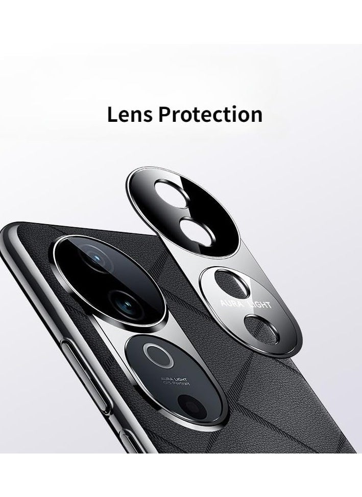General Case Compatible with Vivo V40 Pro 5G, Ultra-thin Plain Leather Electroplated Frame Anti-Fingerprint Anti-fall Camera Lens Protection Cover for Vivo V40 Pro  - Image 5