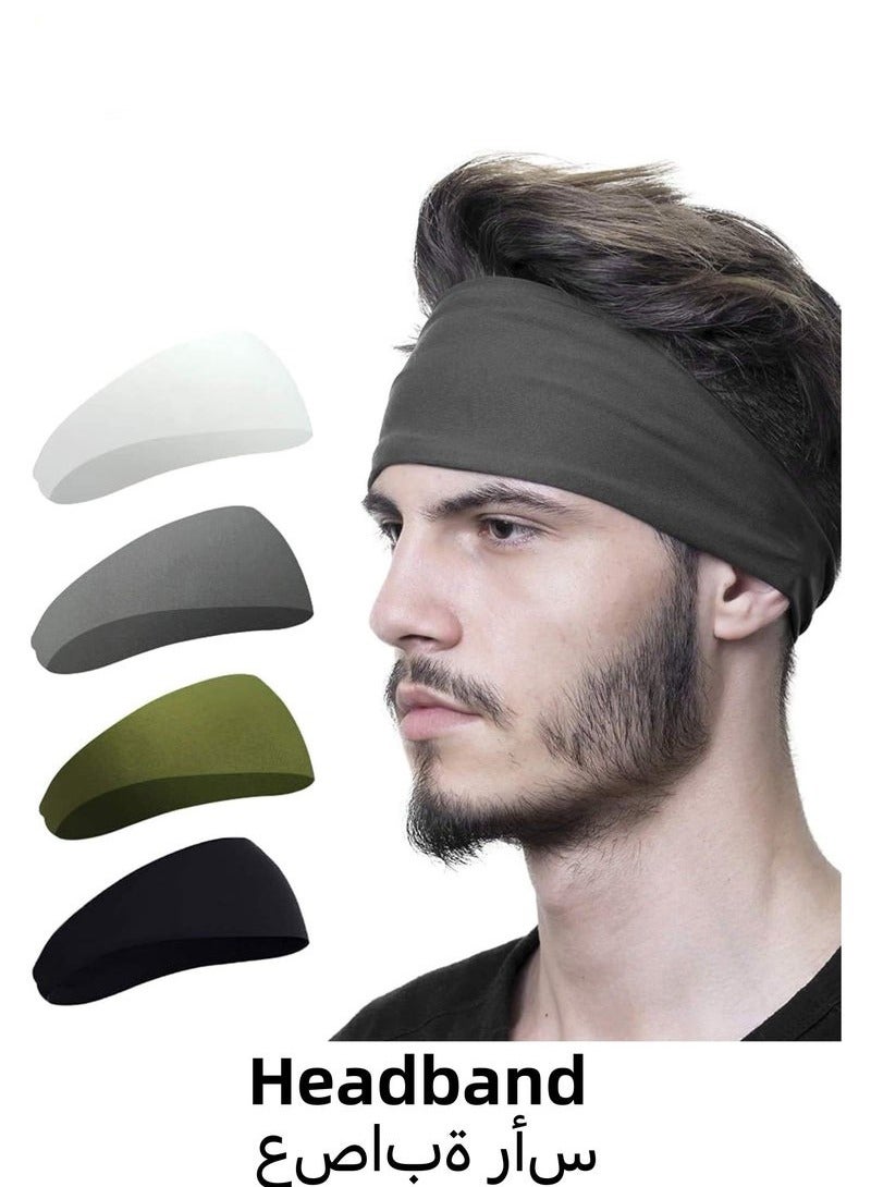 Generic 4 Pack sports headband for sports Running, Cycling, Basketball, Yoga, Fitness Workout Stretchy Unisex Hairband  - Image 1