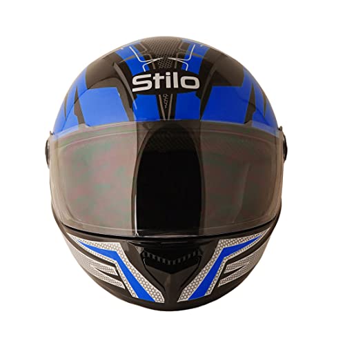 Sage Square ISI Certified ABS Clear Visor, High Standard Safety, Enhanced Design, Extra Comfort, Enhanced Design Proud 45 Full Face Graphic Helmet (Large, Black Glossy - Blue) - Image 5