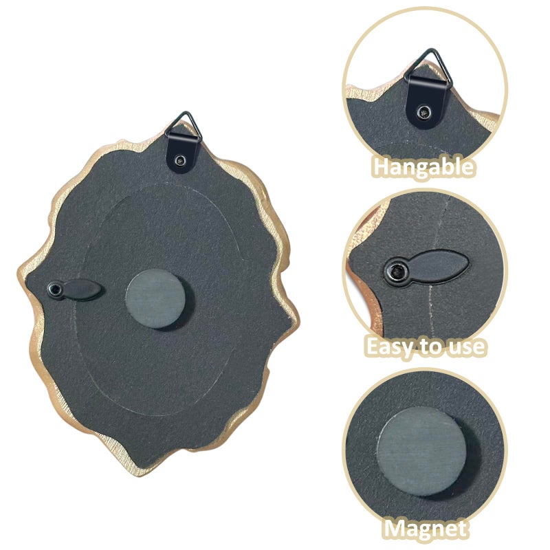 Nsdawali 4 Pcs Magnetic Picture Frames For Refrigerator  Wall Hanging Mini Gold Frames Small Vintage Oval Rectangle Baroque Photo Frames For Photos Painting Diy Stuck On Fridge - Image 3