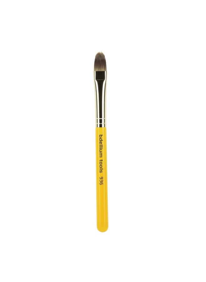 Bdellium Tools Professional Makeup Brush 936 Concealer Short Wooden Handle For Convenient Travel For Blending Concealer (Yellow 1Pc) 