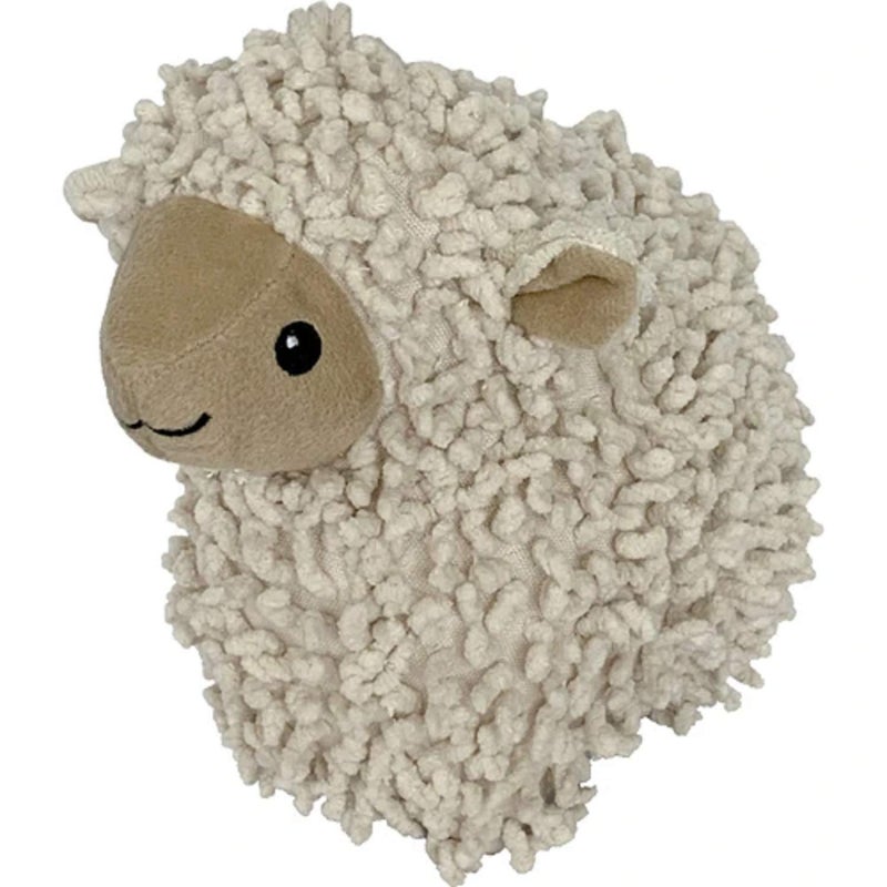 Pet Lou Petlou Durable Natural Nubby Plush Dog Toys with Squeaker and Crinkle Paper in MultiSize Natural Lamb 8 Inch - Image 2