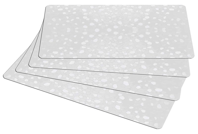 Kuber Industries Stone Print Fridge Mat Set of 4|Water Proof Refrigerator Drawer Mat|Reusable & Washable|Multipurpose Mat for Kitchen (Transparent) - Image 1