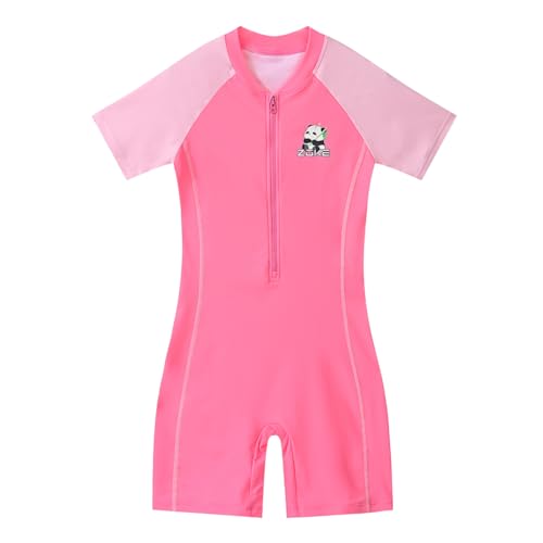 karrack Girls One Piece Rash Guard Swimsuit Kid Water Sport Short Swimsuit UPF 50+ Sun Protection Bathing Suits - Image 1