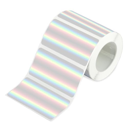 Zeitel® 1 Roll Holographic Thermal Label Sticker Waterproof Mini Printer Paper Roll Reflective Self-Adhesive Printing Paper, 2"x1" High-Viscosity, 300 Pcs Labels, Excluding Printer - Image 1