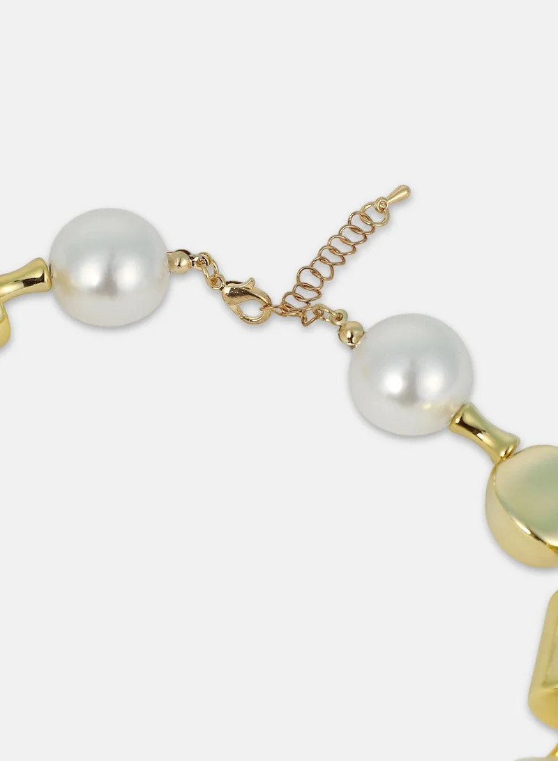 SOHI SOHI Women The Spherical-Block Collar Necklace | California  Colour | One-Size | Metallic Acrylic Material | Lobster Clasp Closure | Necklace For Casual & Evening Wear