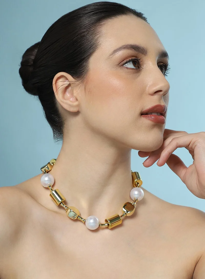 SOHI SOHI Women The Spherical-Block Collar Necklace | California  Colour | One-Size | Metallic Acrylic Material | Lobster Clasp Closure | Necklace For Casual & Evening Wear
