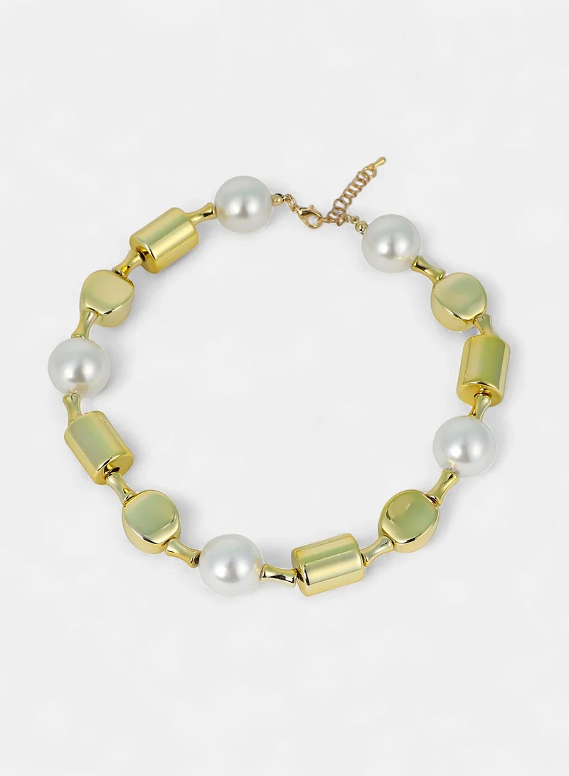 SOHI SOHI Women The Spherical-Block Collar Necklace | California  Colour | One-Size | Metallic Acrylic Material | Lobster Clasp Closure | Necklace For Casual & Evening Wear