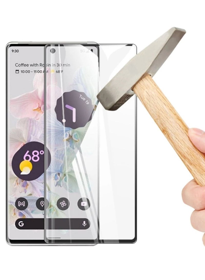 CATANES واقي شاشة Google Pixel 6 Pro مضاد للخدش من الزجاج المقوى المنحني الشفاف عالي الدقة من الحافة إلى الحافة تغطية كاملة 9H غلاف ملائم للجراب مقاس 6.71 بوصة - Image 5