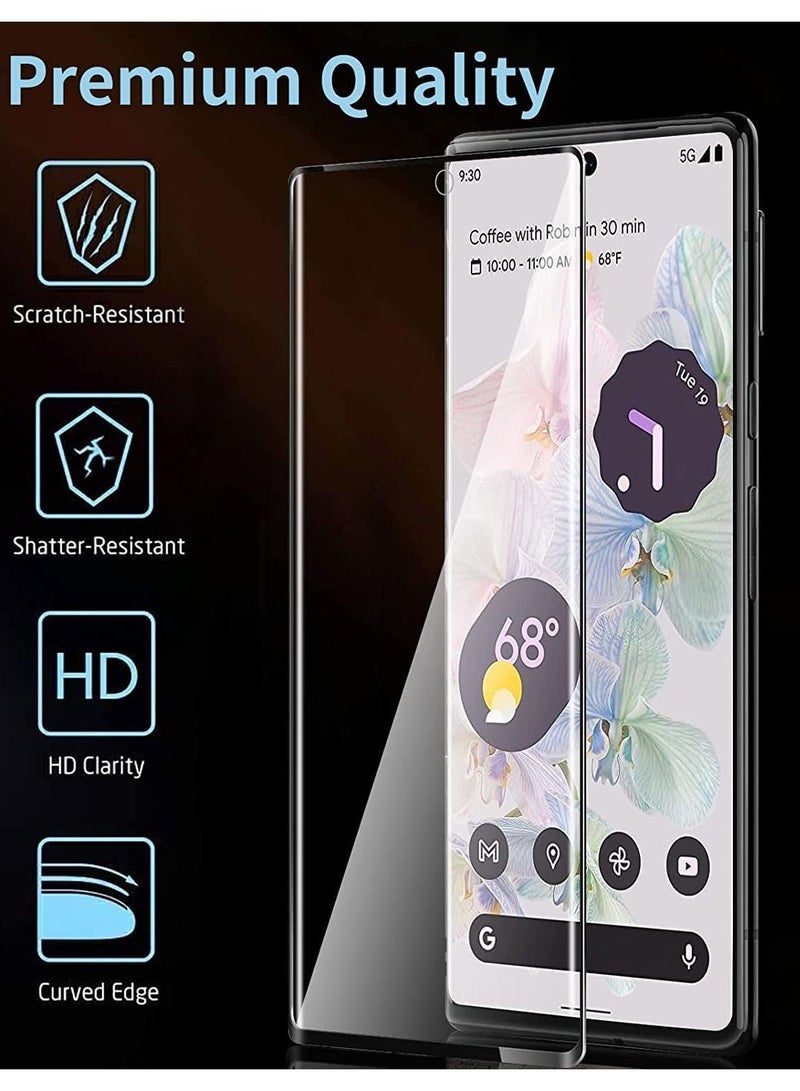 CATANES واقي شاشة Google Pixel 6 Pro مضاد للخدش من الزجاج المقوى المنحني الشفاف عالي الدقة من الحافة إلى الحافة تغطية كاملة 9H غلاف ملائم للجراب مقاس 6.71 بوصة - Image 4