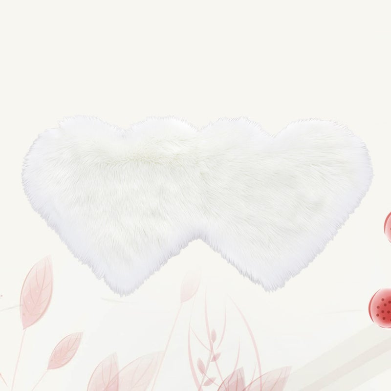 Fashion Sweet Heart Shape Carpet Anti- Stylish Doormat Practical Non- Ground Rug Carpet for Home Living Room (White) - Image 5