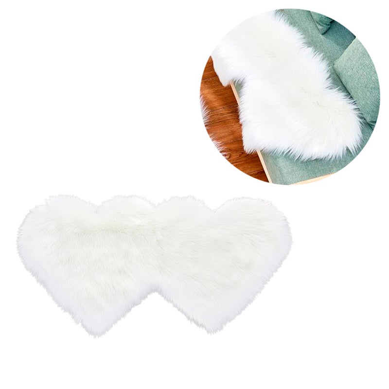 Fashion Sweet Heart Shape Carpet Anti- Stylish Doormat Practical Non- Ground Rug Carpet for Home Living Room (White) - Image 2