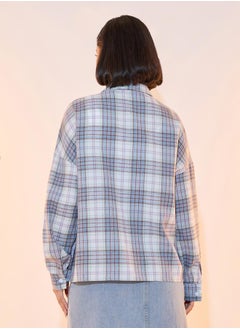 Take Two Checked Front Pocket Oversized Shirt  - Image 5