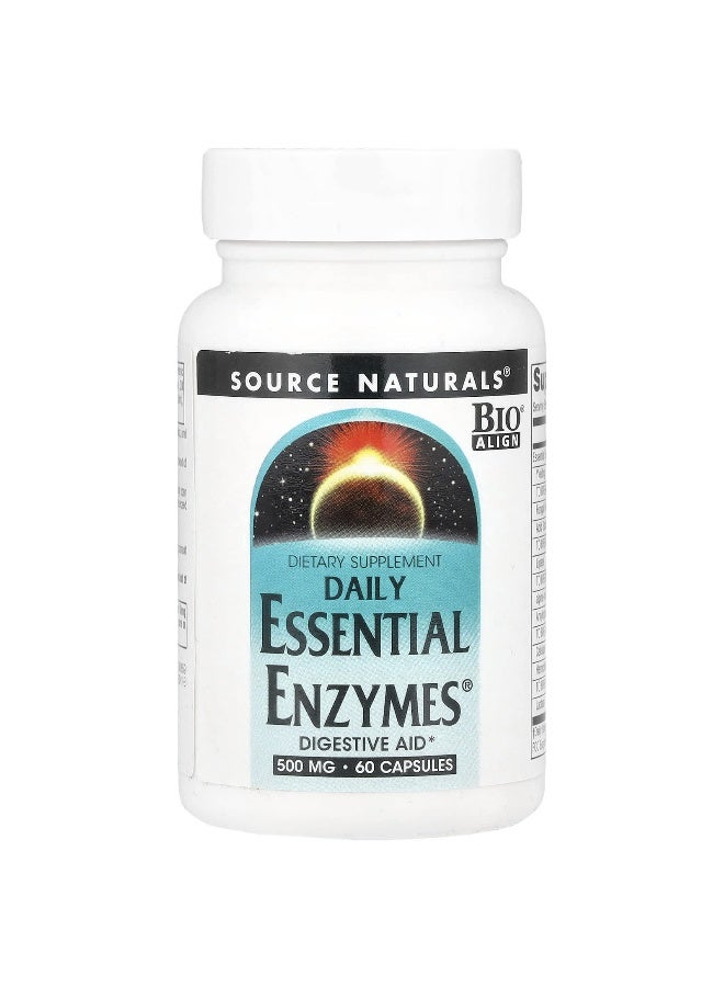 Source Naturals Source Naturals, Daily Essential Enzymes®, 500 mg, 60 Capsules  - Image 1