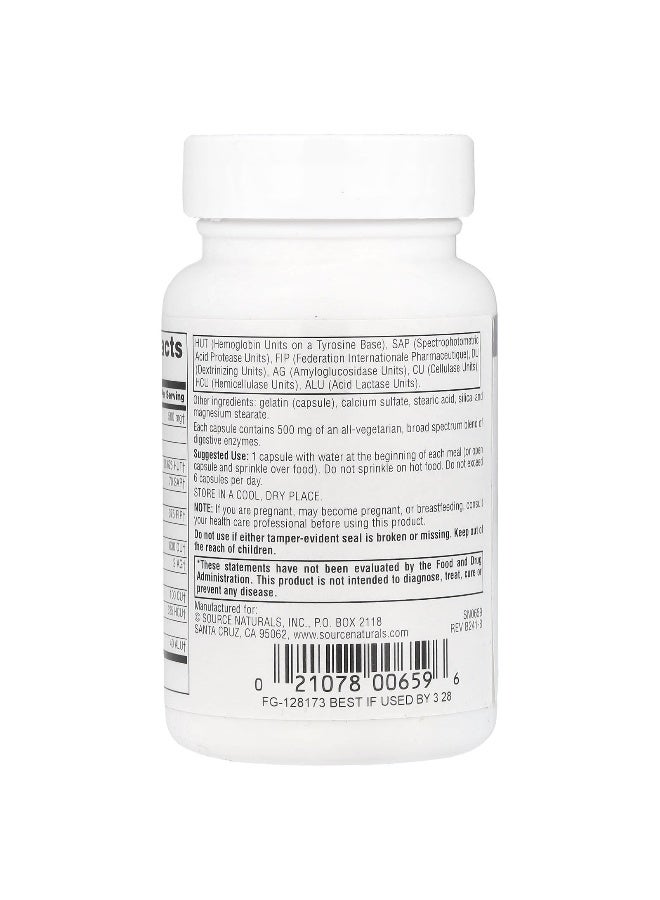 Source Naturals Source Naturals, Daily Essential Enzymes®, 500 mg, 60 Capsules  - Image 3