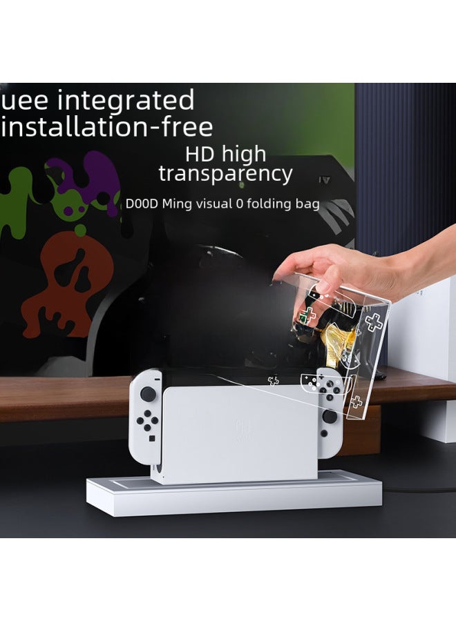 general Dustproof Acrylic Shell Cover Lighted Base Box For Nintendo Switch Oled Protective Case Glowing Stand Console Accessories-Product Color:20 Color Dust Cover Luminous Base - Image 5